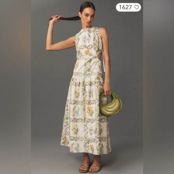 Anthropologie Dresses & Skirts - Anthropologie Forever That Girl Drop-Waist Floral Cutout Maxi Dress / size S